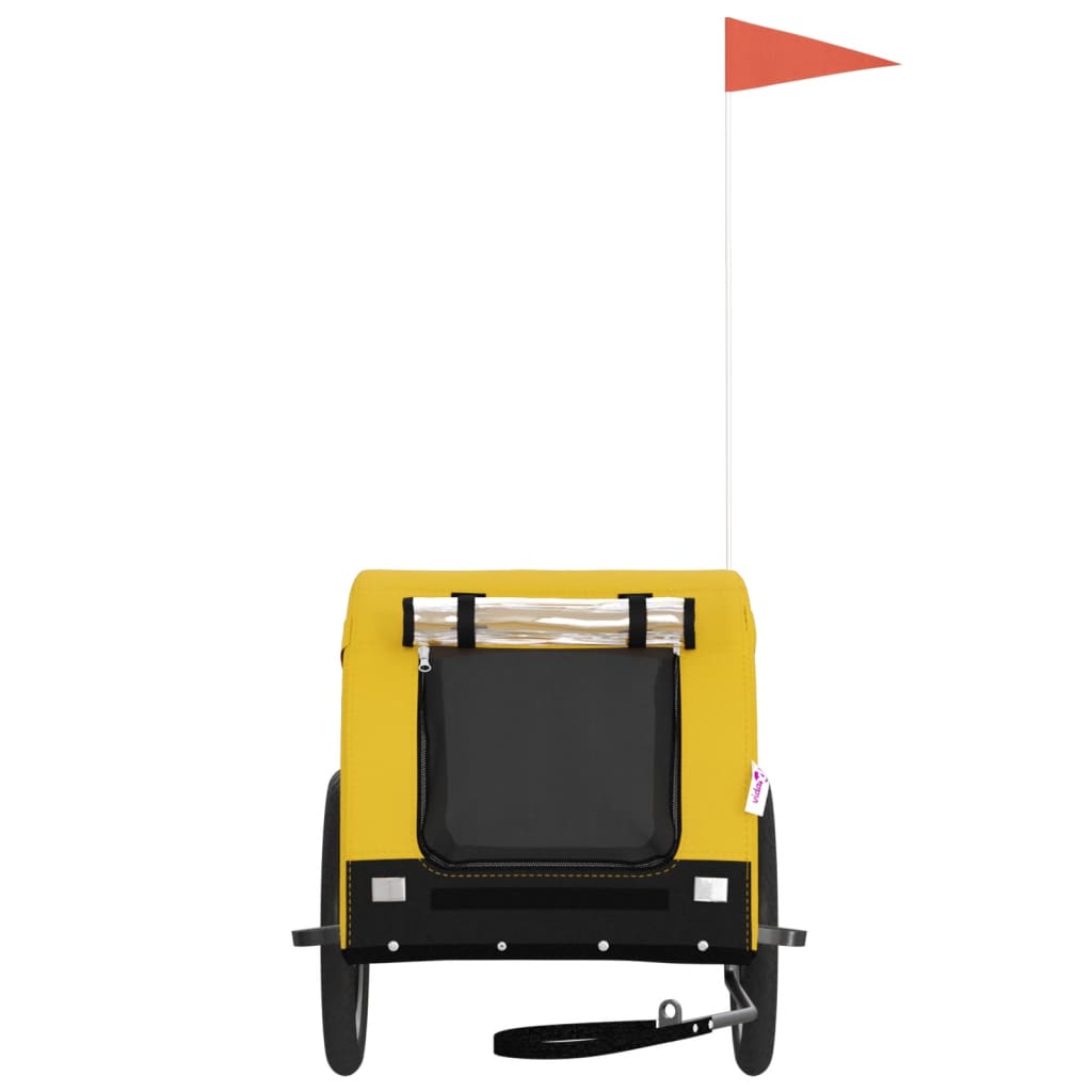 vidaXL Τρέιλερ Ποδηλάτου Κατοικίδιων Κίτρινο/ΜαύροOxford/Σίδηρο