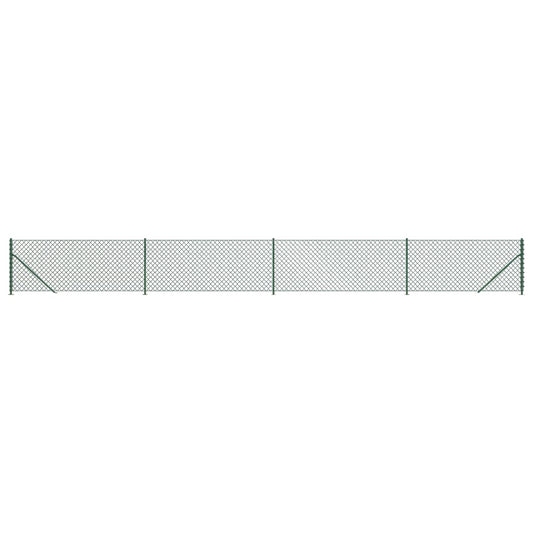 vidaXL Συρματόπλεγμα Περίφραξης Πράσινο 0,8 x 10 μ. με Βάσεις Φλάντζα