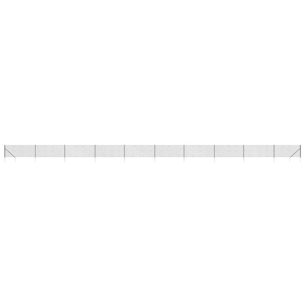 vidaXL Συρματόπλεγμα Περίφραξης Ανθρακί 0,8 x 25 μ. με Καρφωτές Βάσεις
