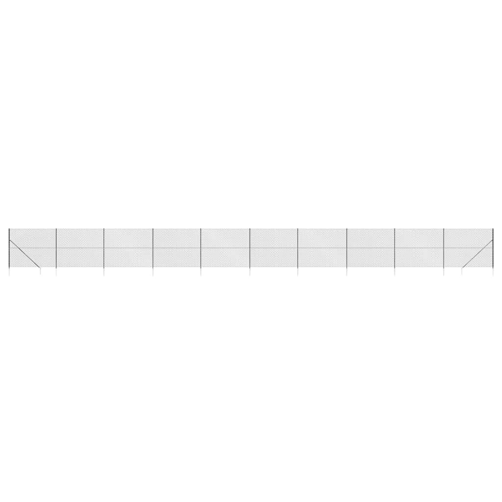 vidaXL Συρματόπλεγμα Περίφραξης Ανθρακί 1,8 x 25 μ. με Καρφωτές Βάσεις