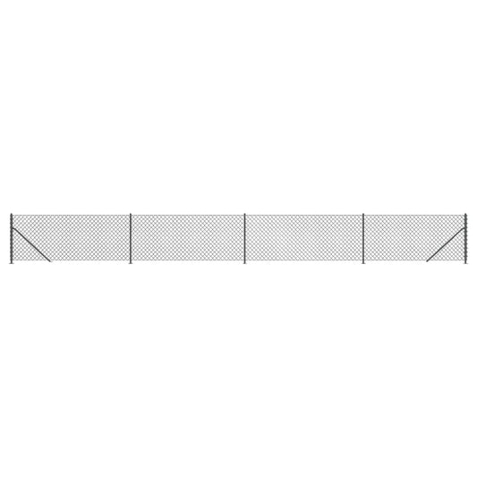 vidaXL Συρματόπλεγμα Περίφραξης Ανθρακί 1,1 x 10 μ. με Βάσεις Φλάντζα