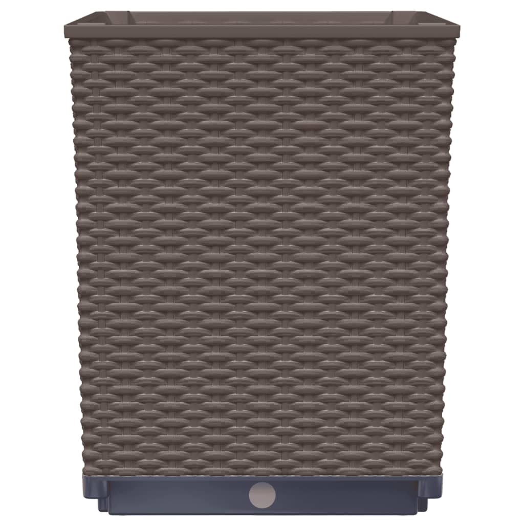 vidaXL Ζαρντινιέρες 2 τεμ. Καφέ 30 x 30 x 37 εκ. από Πολυπροπυλένιο