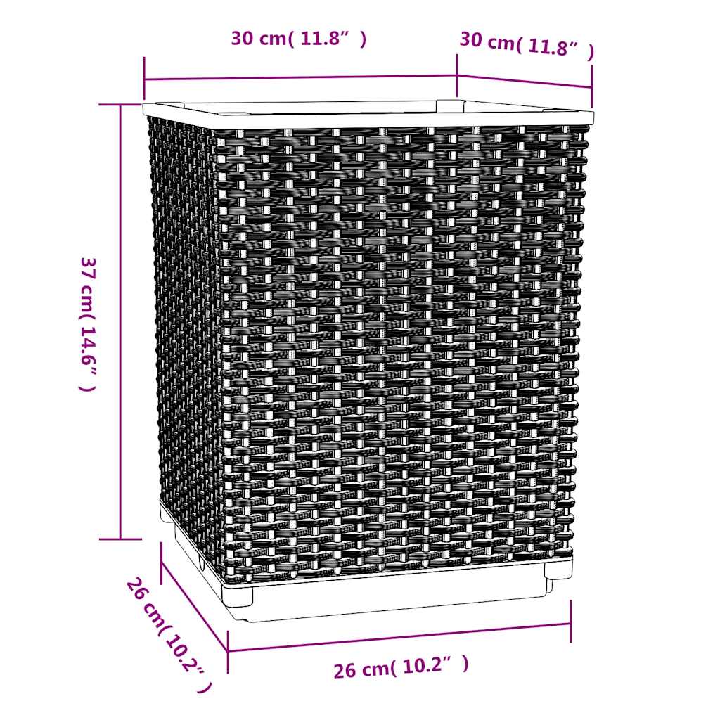 vidaXL Ζαρντινιέρες 4 τεμ. Μπλε Γκρι 30x30x37 εκ. από Πολυπροπυλένιο