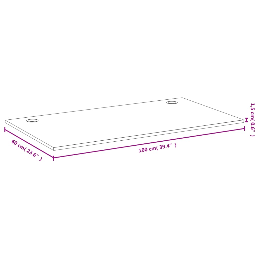 vidaXL Επιφάνεια Γραφείου 100 x 60 x 1,5 εκ. από Μπαμπού