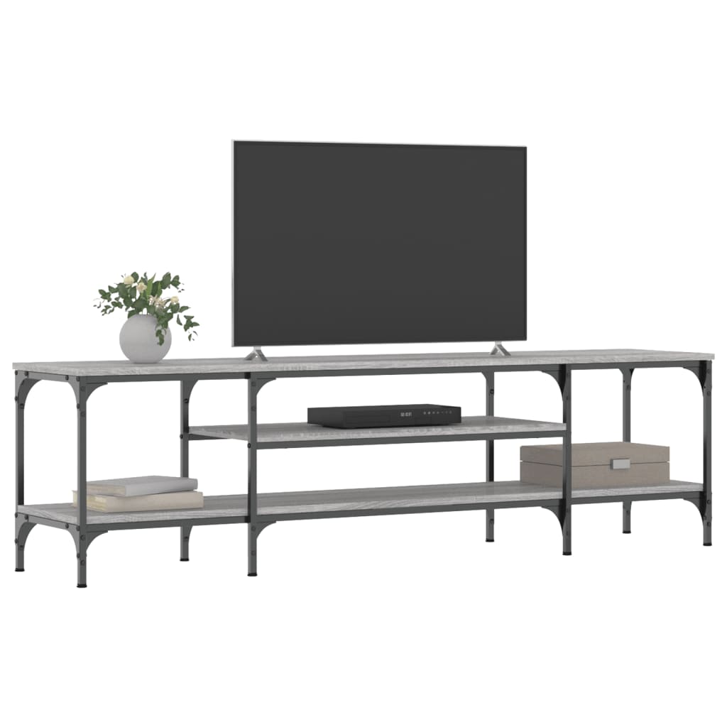 vidaXL Έπιπλο Τηλεόρασης Sonoma Γκρι 161x35x45 εκ. Επεξ. Ξύλο/Σίδερο