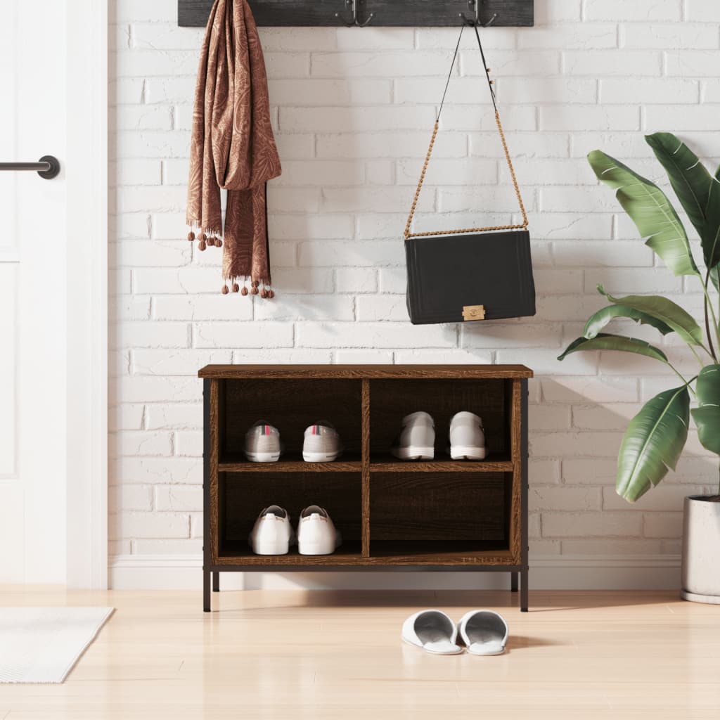 vidaXL Παπουτσοθήκη Καφέ Δρυς 69 x 35 x 50 εκ. από Επεξεργ. Ξύλο