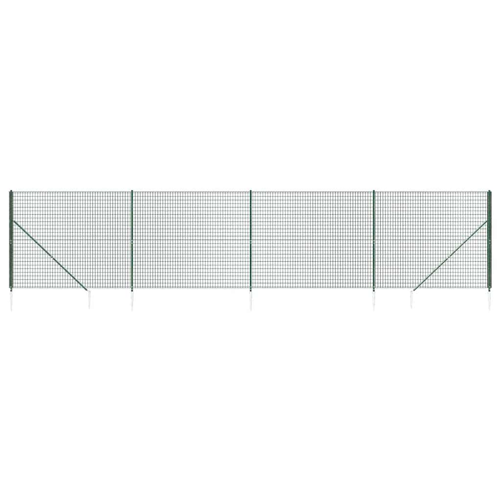 vidaXL Συρματόπλεγμα Περίφραξης Πράσινο 2,2 x 10 μ. με Καρφωτές Βάσεις