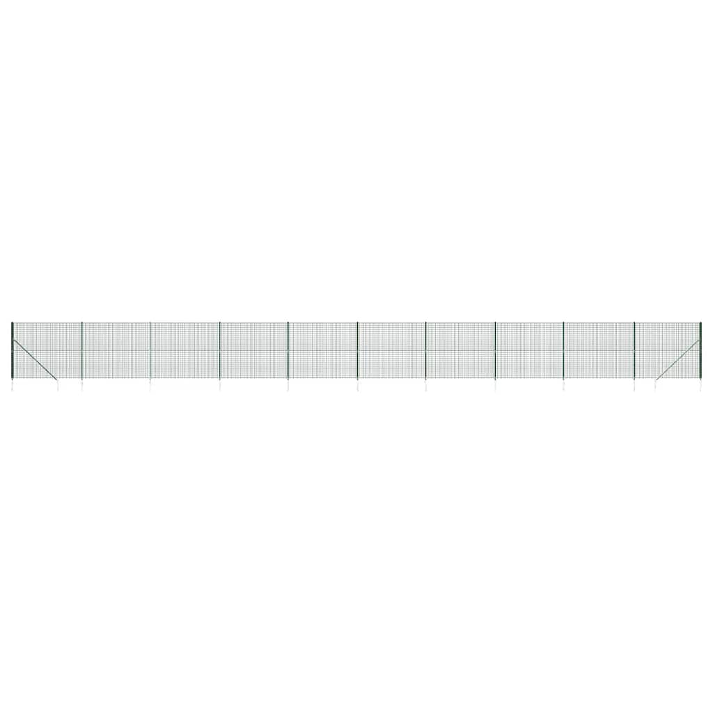 vidaXL Συρματόπλεγμα Περίφραξης Πράσινο 2,2 x 25 μ. με Καρφωτές Βάσεις
