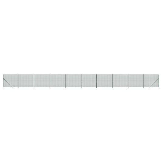 vidaXL Συρματόπλεγμα Περίφραξης Πράσινο 2 x 25 μ. με Βάσεις Φλάντζα