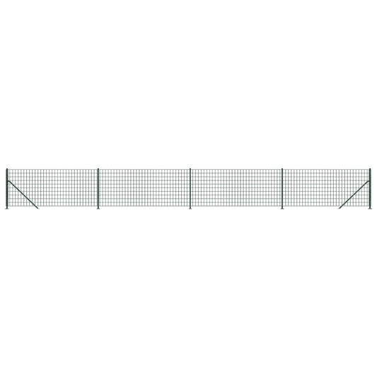 vidaXL Συρματόπλεγμα Περίφραξης Πράσινο 0,8x10 μ. με Βάσεις Φλάντζα