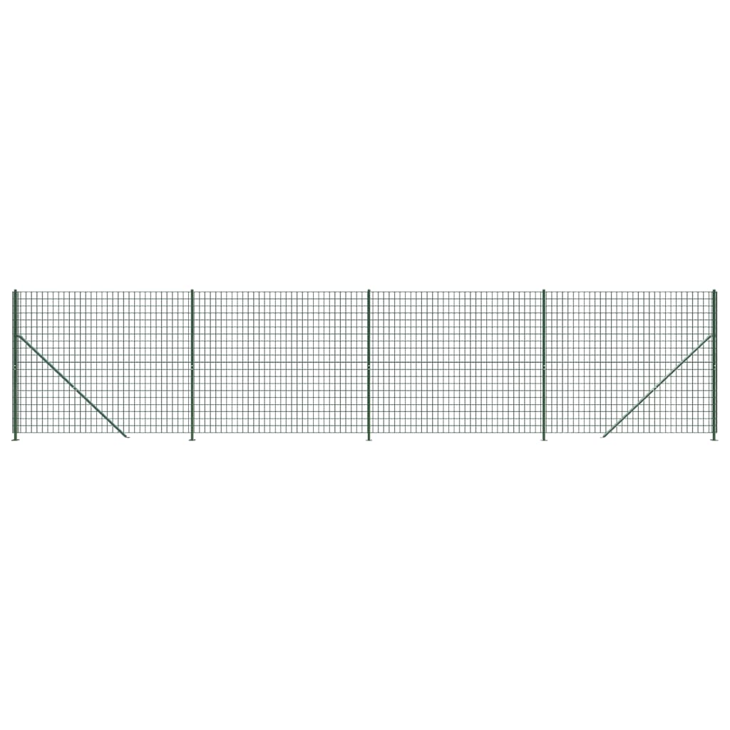 vidaXL Συρματόπλεγμα Περίφραξης Πράσινο 2,2x10 μ. με Βάσεις Φλάντζα