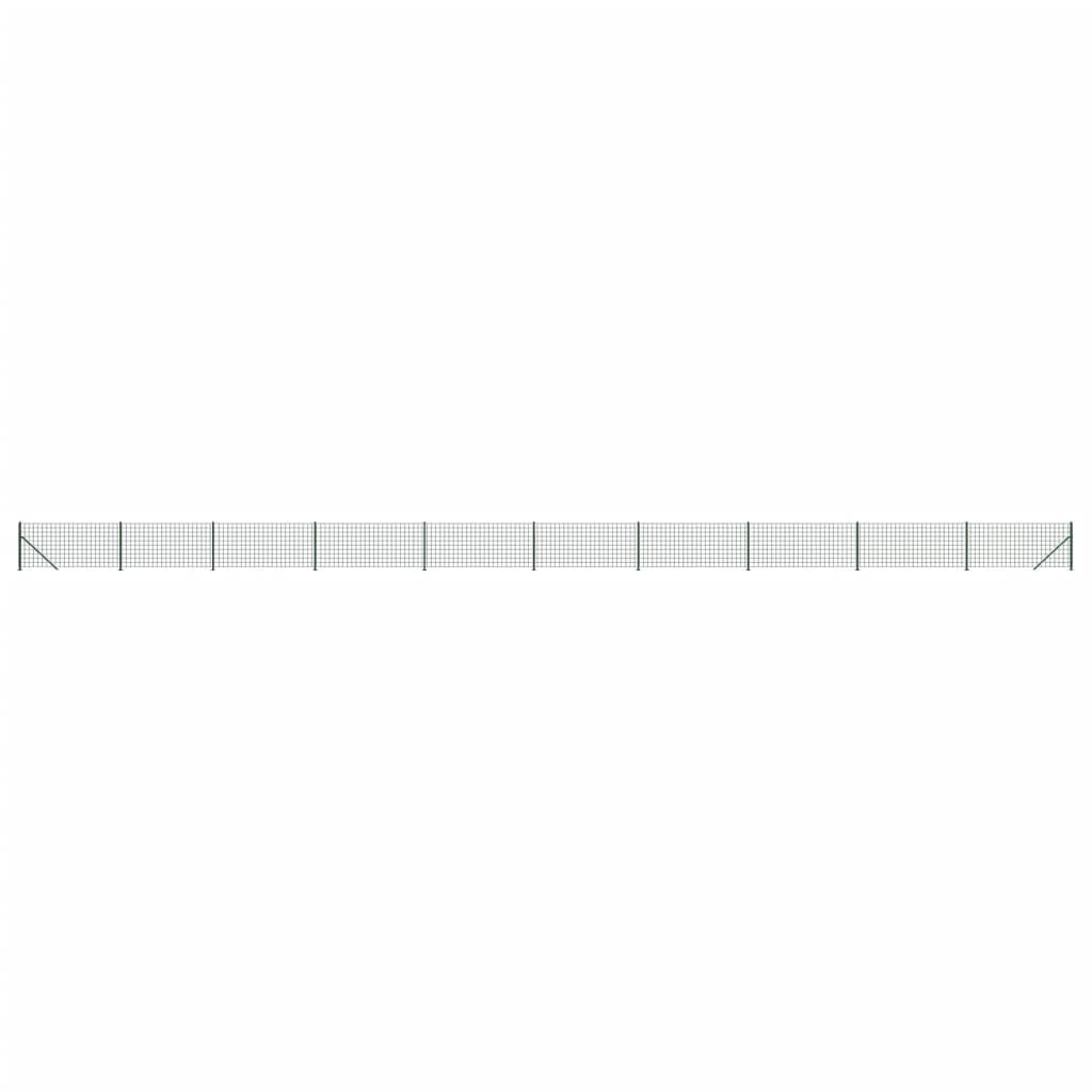 vidaXL Συρματόπλεγμα Περίφραξης Πράσινο 0,8 x 25 μ. με Βάσεις Φλάντζα