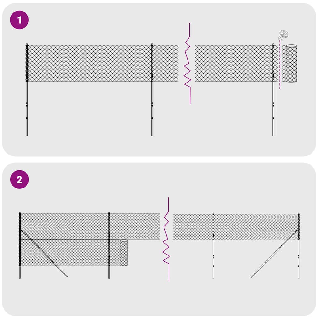 vidaXL Συρματόπλεγμα Περίφραξης Ανθρακί 1,6x25 μ. Γαλβανισμένο Ατσάλι