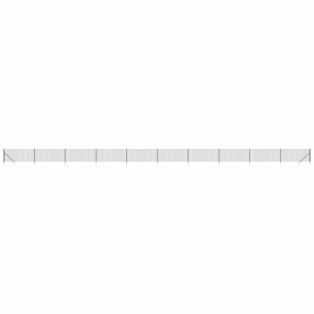 vidaXL Συρματόπλεγμα Περίφραξης Ανθρακί 1,1 x 25 μ. με Καρφωτές Βάσεις