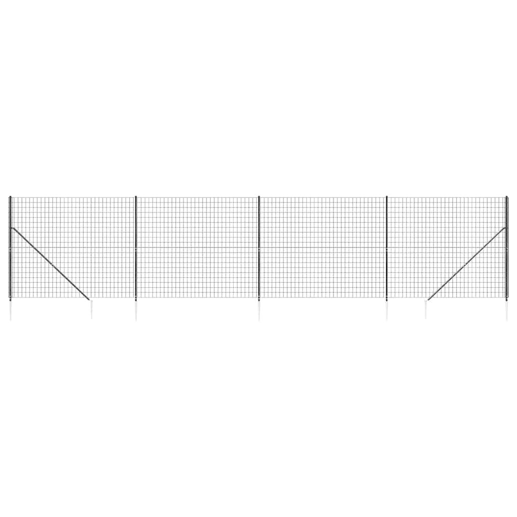 vidaXL Συρματόπλεγμα Περίφραξης Ανθρακί 1,4 x 10 μ. με Καρφωτές Βάσεις