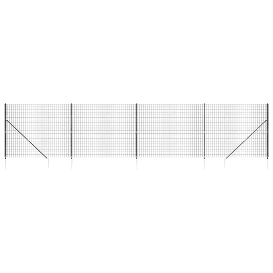 vidaXL Συρματόπλεγμα Περίφραξης Ανθρακί 1,4 x 10 μ. με Καρφωτές Βάσεις