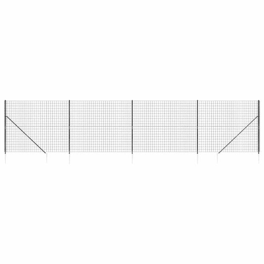vidaXL Συρματόπλεγμα Περίφραξης Ανθρακί 1,6 x 10 μ. με Καρφωτές Βάσεις
