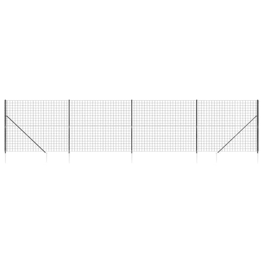 vidaXL Συρματόπλεγμα Περίφραξης Ανθρακί 2 x 10 μ. με Καρφωτές Βάσεις