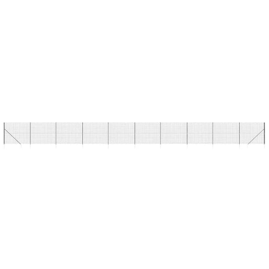 vidaXL Συρματόπλεγμα Περίφραξης Ανθρακί 1,6 x 25 μ. με Καρφωτές Βάσεις