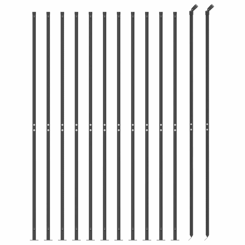 vidaXL Συρματόπλεγμα Περίφραξης Ανθρακί 2,2 x 25 μ. με Βάσεις Φλάντζα