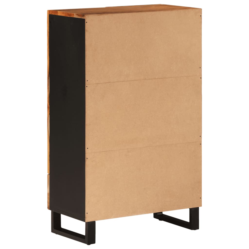 vidaXL Ντουλάπι Ψηλό με Συρτάρι 60x33x100 εκ. Μασίφ Ακακία & Σίδερο