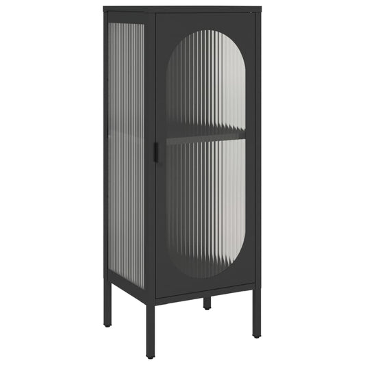 vidaXL Μπουφές Μαύρος 40 x 35 x 105 εκ. από Γυαλί και Ατσάλι