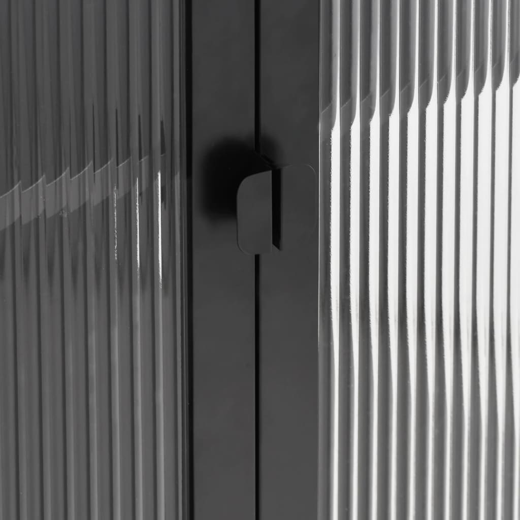 vidaXL Ντουλάπι Μαύρο 75 x 35 x 105 εκ. από Γυαλί και Ατσάλι
