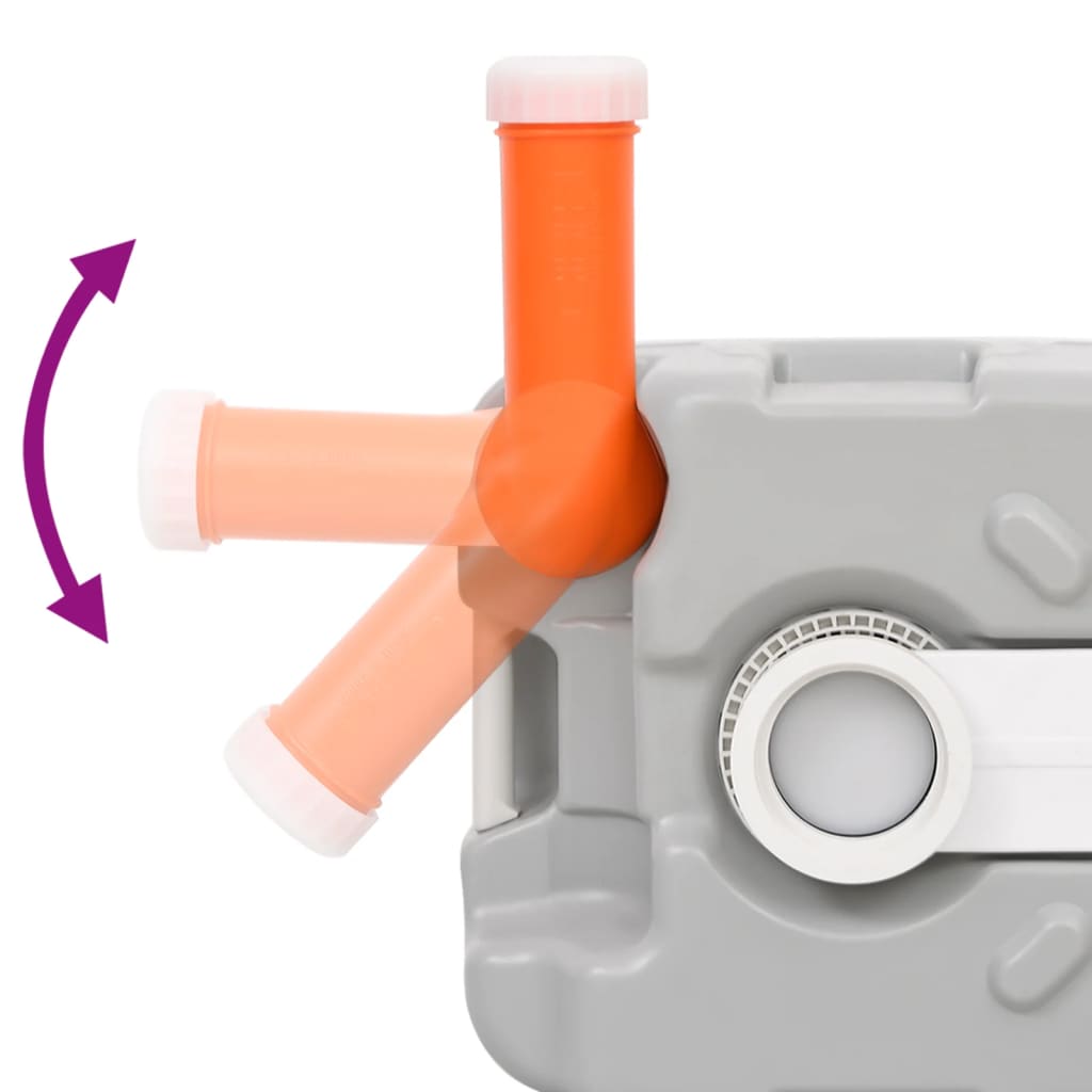 vidaXL Τουαλέτα Κάμπινγκ Φορητή Γκρι και Λευκό 22 + 12 Λίτρα από HDPE