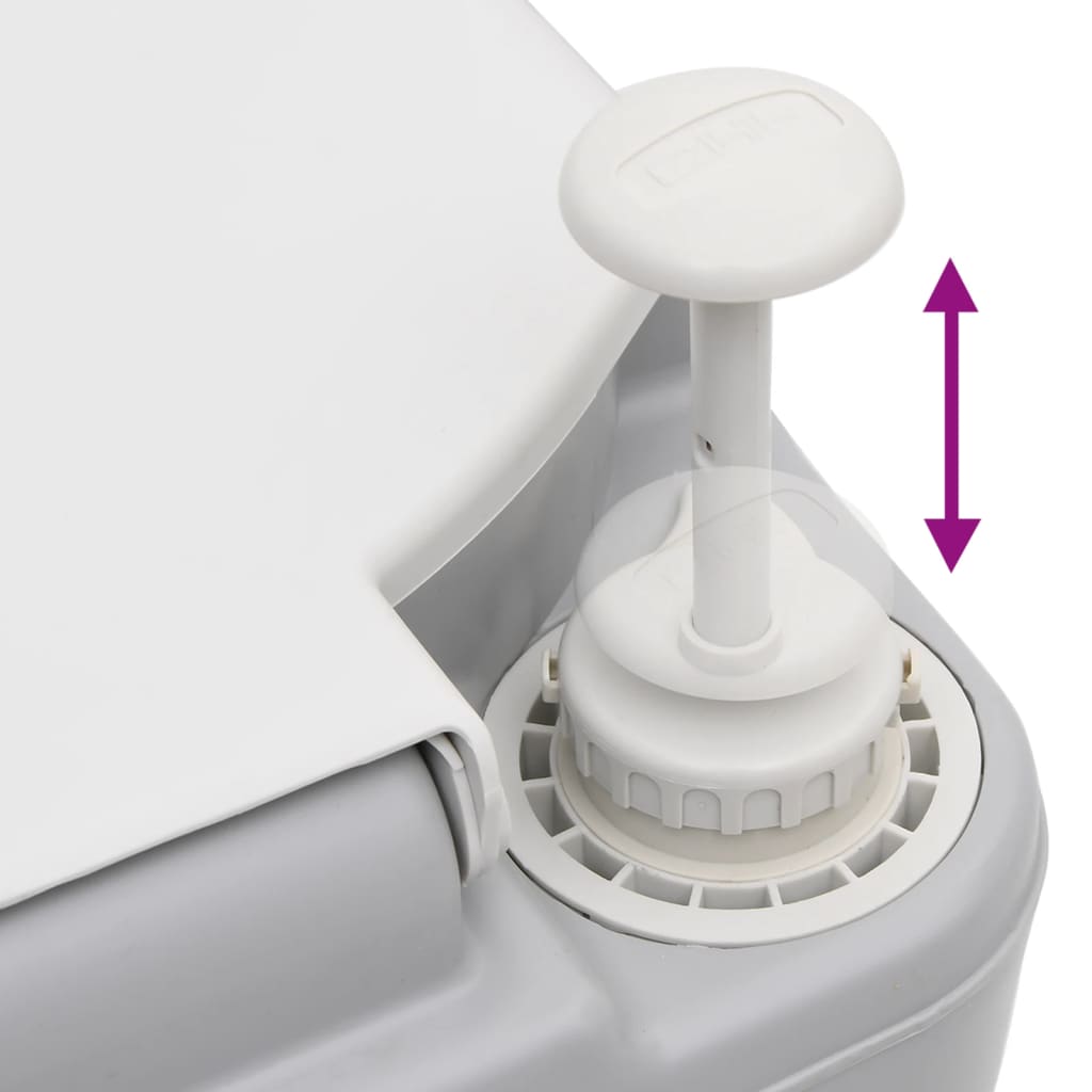 vidaXL Τουαλέτα Κάμπινγκ Φορητή Γκρι και Λευκό 22 + 12 Λίτρα από HDPE