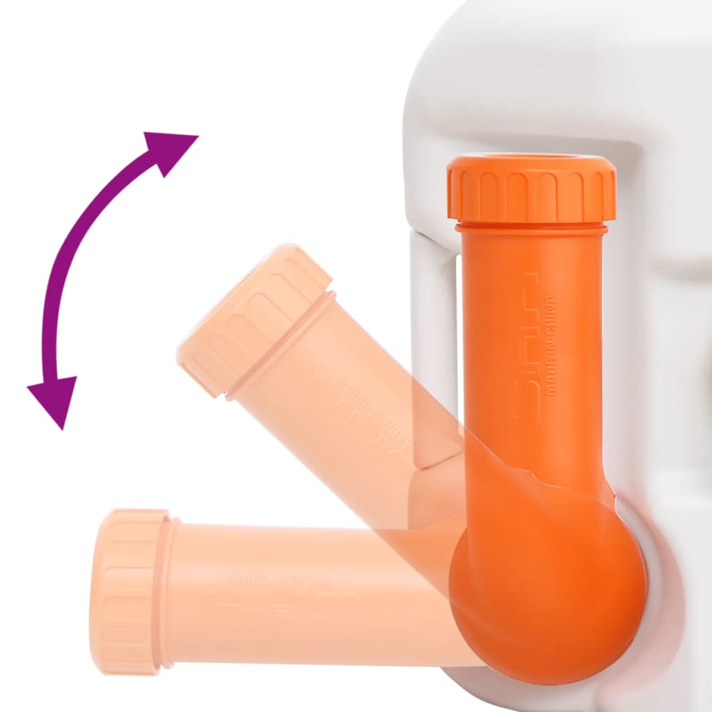 vidaXL Ενσωματωμένη Τουαλέτα Κάμπινγκ Λευκή 24+17 Λίτρων HDPE&Ατσάλι