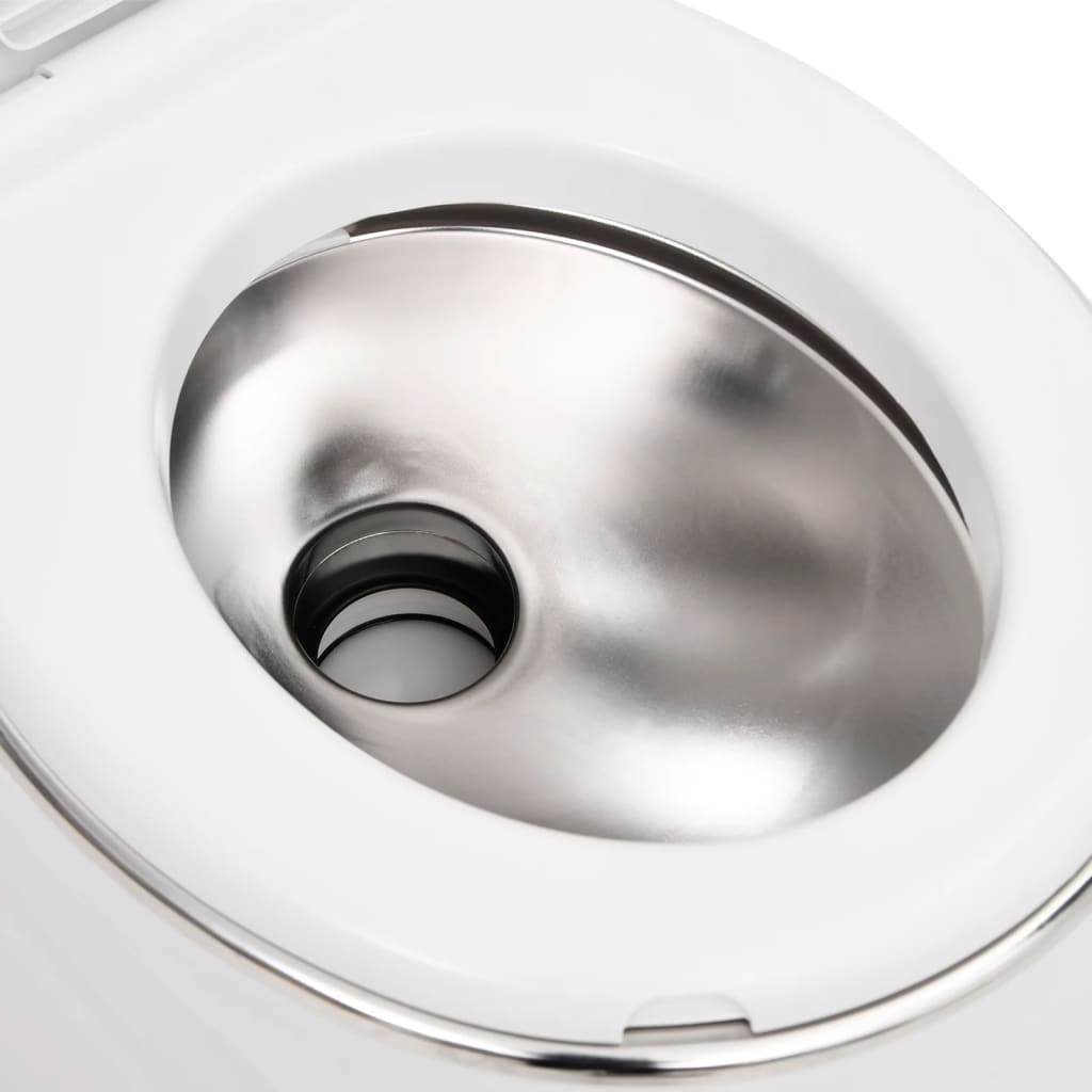 vidaXL Ενσωματωμένη Τουαλέτα Κάμπινγκ Λευκή 24+17 Λίτρων HDPE&Ατσάλι