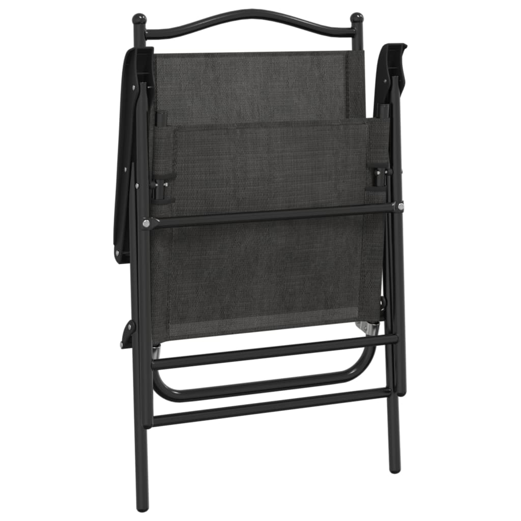 vidaXL Καρέκλες Κήπου Πτυσσόμενες 4 τεμ. Γκρι Μελανζέ Ατσάλι/Textilene