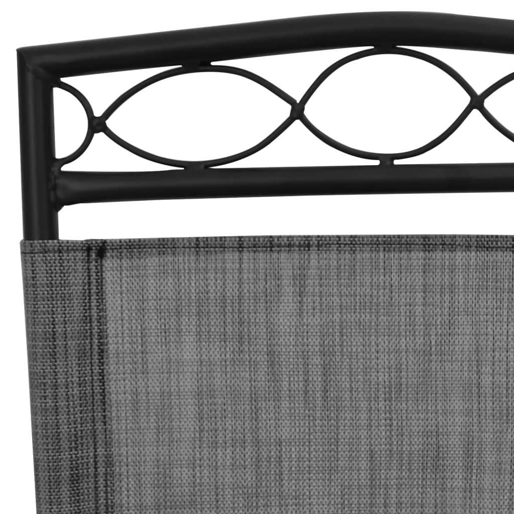 vidaXL Καρέκλες Κήπου Πτυσσόμενες 8 τεμ. Γκρι Μελανζέ Ατσάλι/Textilene