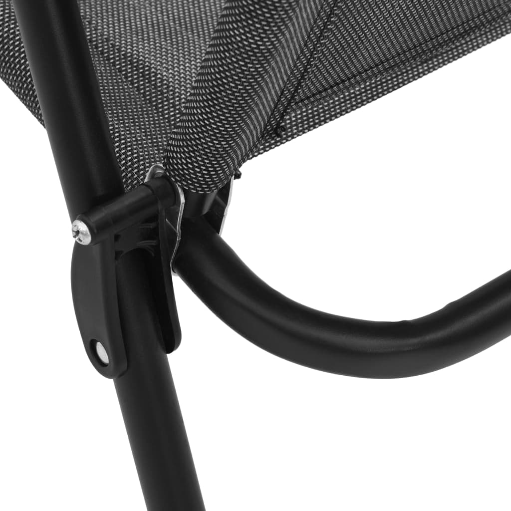 vidaXL Καρέκλες Κήπου Πτυσσόμενες 8 τεμ. Γκρι Μελανζέ Ατσάλι/Textilene