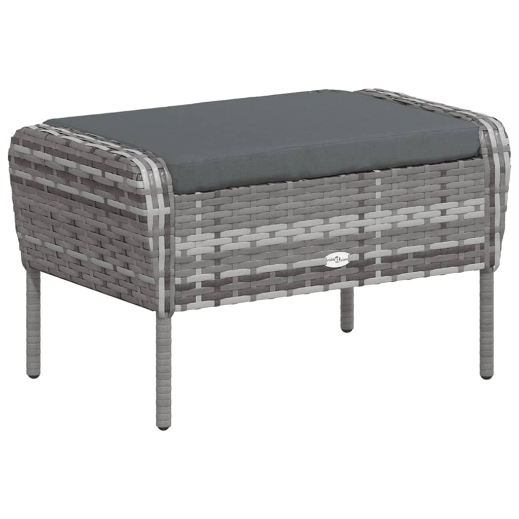 vidaXL Καρέκλα Κήπου Γκρι από Συνθετικό Ρατάν με Υποπόδιο