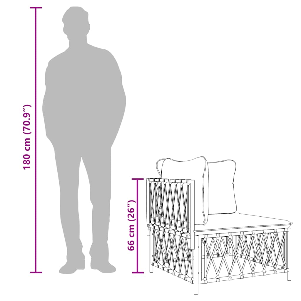 vidaXL Καναπές Κήπου Γωνιακός Ανθρακί από Πλεγμένο Ύφασμα με Μαξιλάρια
