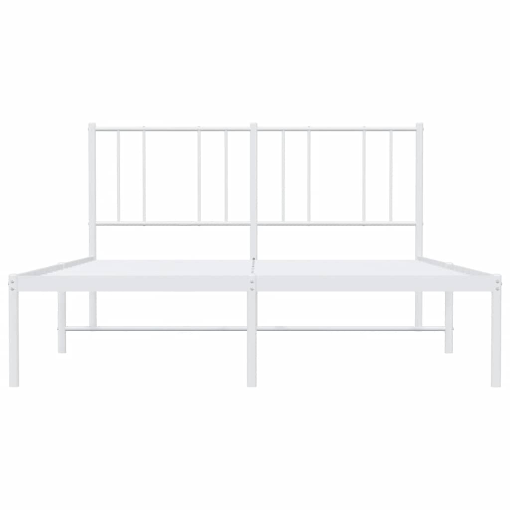 vidaXL Πλαίσιο Κρεβατιού με Κεφαλάρι Λευκό 140 x 200 εκ. Μεταλλικό