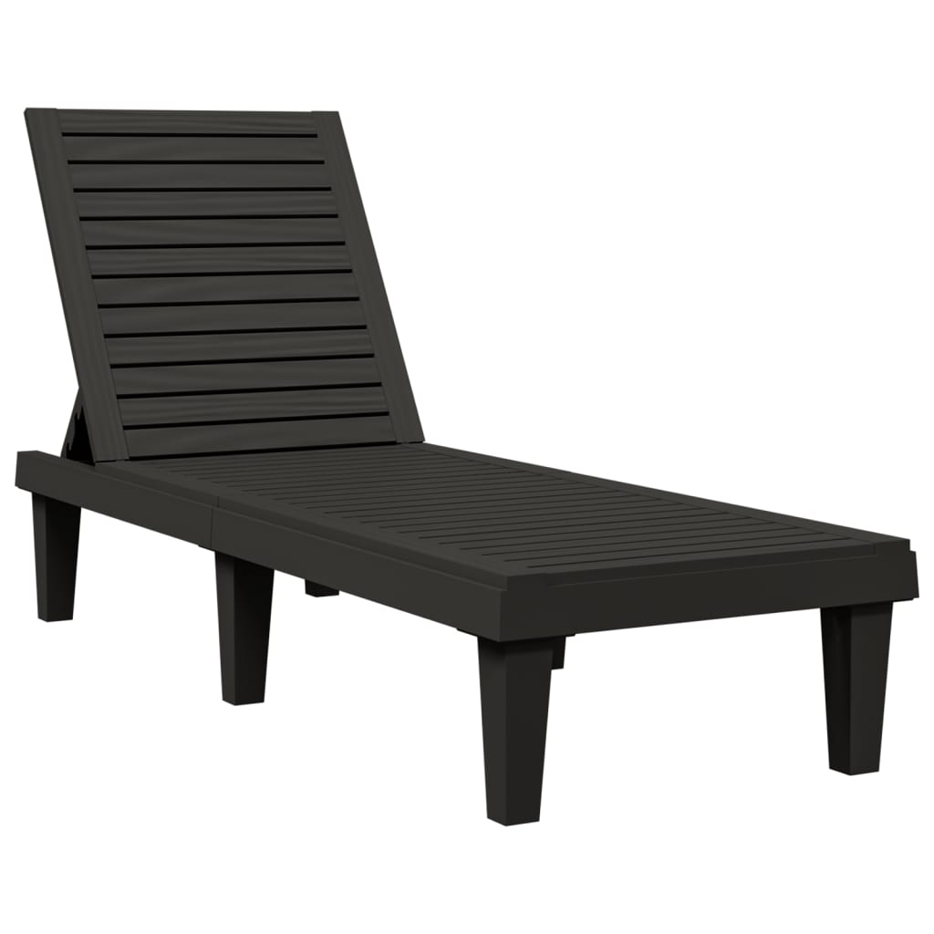 vidaXL Ξαπλώστρα Μαύρη 155 x 58 x 83 εκ. από Πολυπροπυλένιο