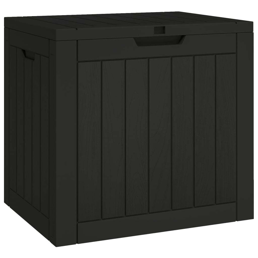 vidaXL Μπαούλο Αποθήκευσης Κήπου Μαύρο 55,5x43x53 εκ. Πολυπροπυλένιο
