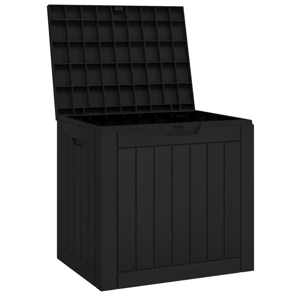 vidaXL Μπαούλο Αποθήκευσης Κήπου Μαύρο 55,5x43x53 εκ. Πολυπροπυλένιο