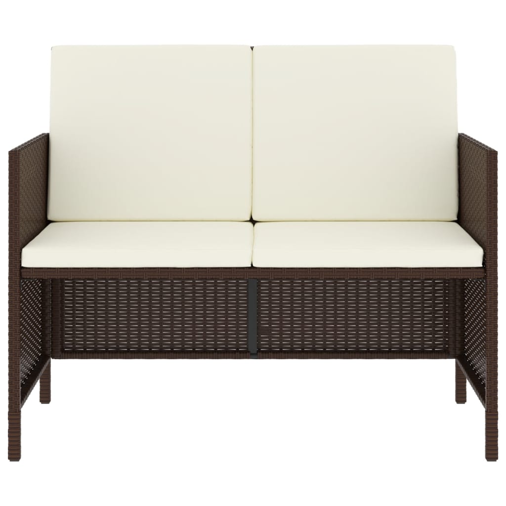 vidaXL Σετ Τραπεζαρίας Κήπου 6 Τεμαχίων Καφέ Συνθ. Ρατάν με Μαξιλάρια