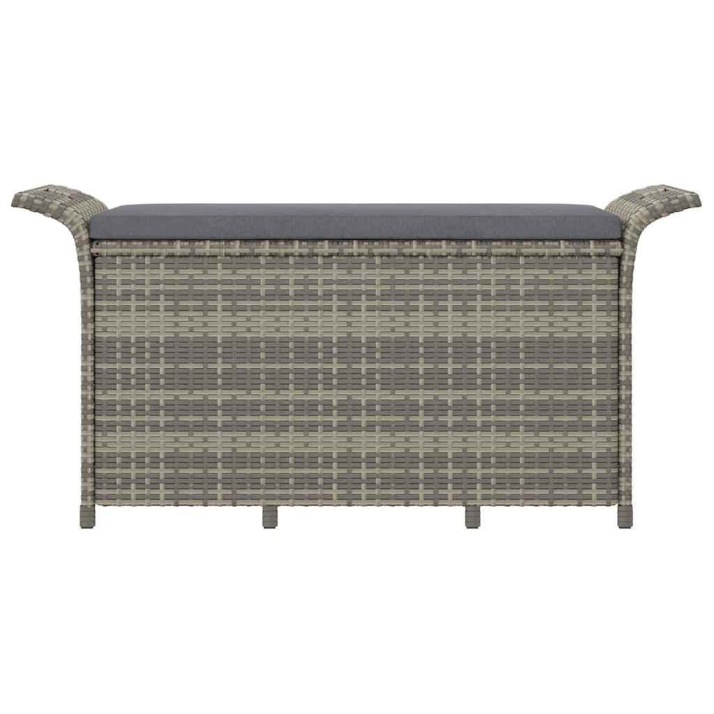 vidaXL Παγκάκι Κήπου με Μαξιλάρι Γκρι 116x46x57 εκ. από Συνθ. Ρατάν