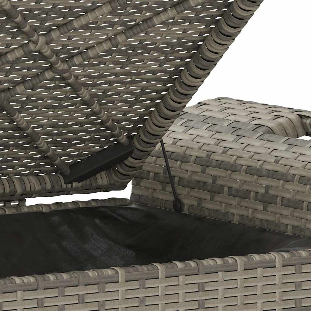 vidaXL Παγκάκι Κήπου με Μαξιλάρι Γκρι 116x46x57 εκ. από Συνθ. Ρατάν