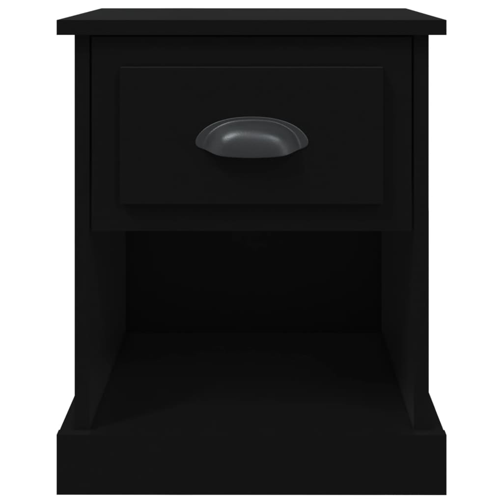 vidaXL Κομοδίνα 2 τεμ. Μαύρα 39 x 39 x 47,5 εκ. από Επεξεργασμένο Ξύλο