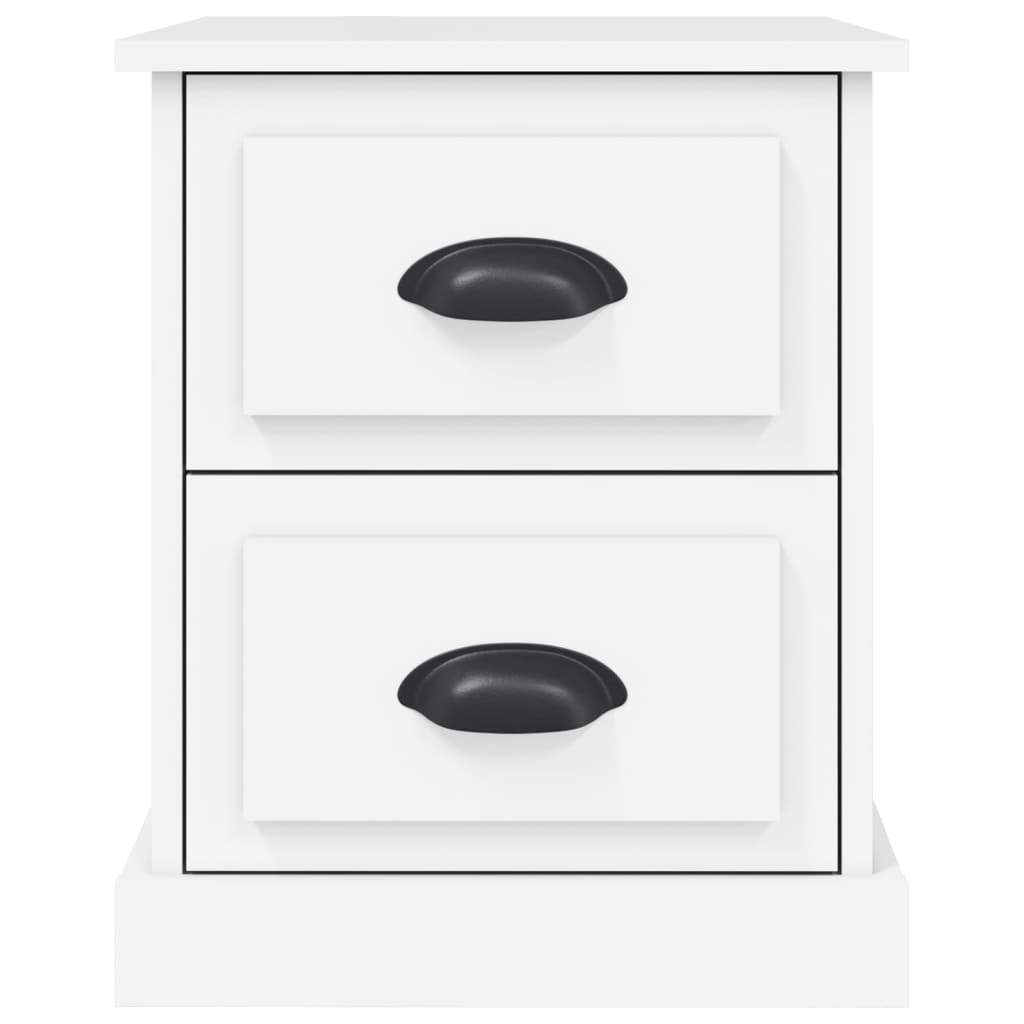 vidaXL Κομοδίνα 2 τεμ. Λευκά 39 x 39 x 47,5 εκ. από Επεξεργασμένο Ξύλο