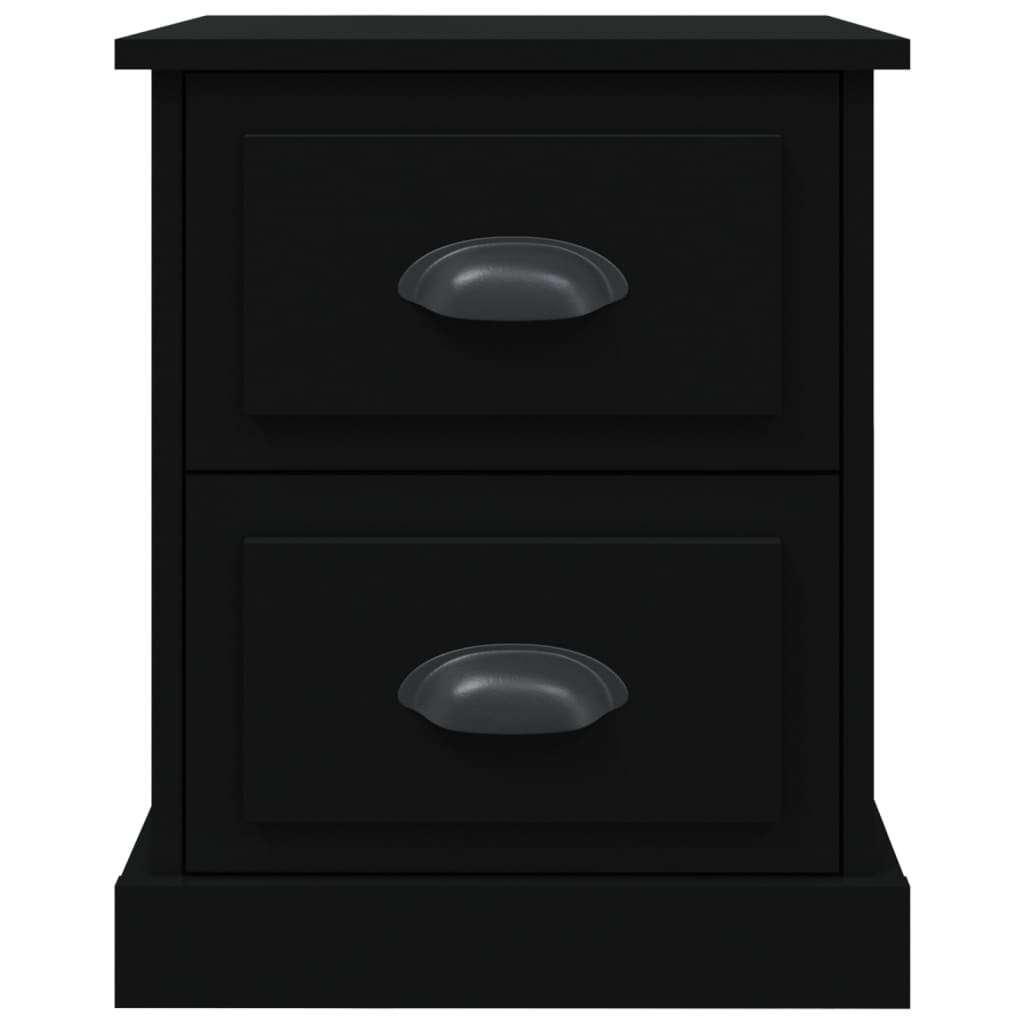vidaXL Κομοδίνα 2 τεμ. Μαύρα 39 x 39 x 47,5 εκ. από Επεξεργασμένο Ξύλο