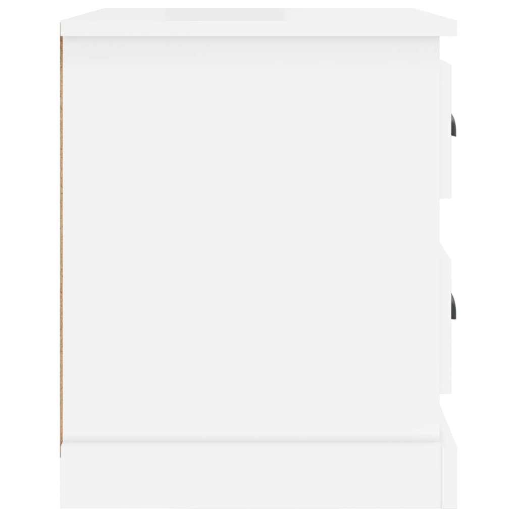 vidaXL Κομοδίνα 2 τεμ. Γυαλ. Λευκό 39x39x47,5 εκ. Επεξεργασμένο Ξύλο