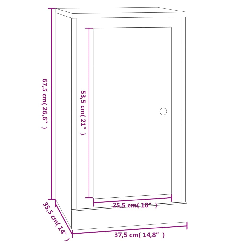 vidaXL Ντουλάπι Λευκό 37,5 x 35,5 x 67,5 εκ. από Επεξεργασμένο Ξύλο