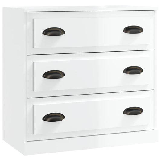 vidaXL Ντουλάπι Γυαλιστερό Λευκό 70x35,5x67,5 εκ. Επεξεργασμένο Ξύλο