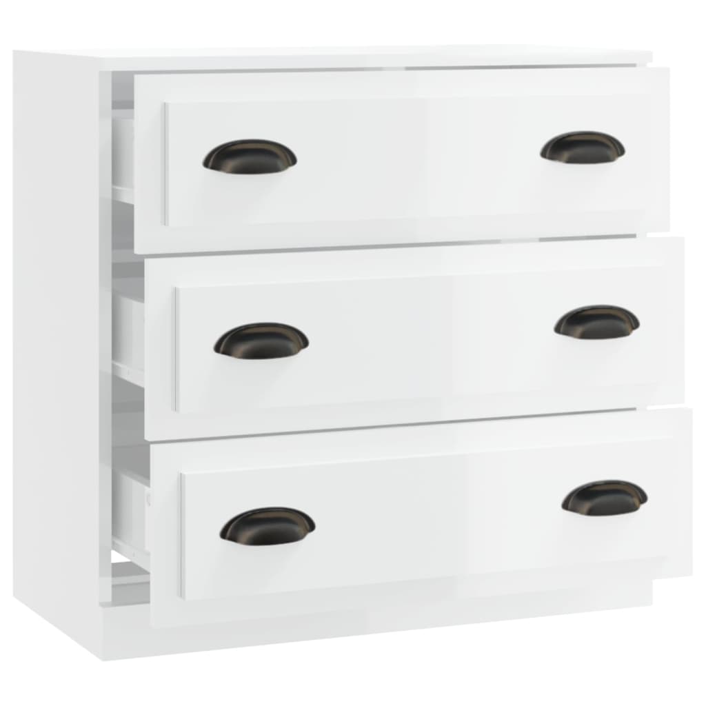 vidaXL Ντουλάπι Γυαλιστερό Λευκό 70x35,5x67,5 εκ. Επεξεργασμένο Ξύλο